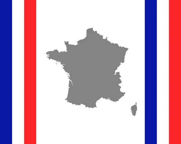 French flag and map — Stock Vector