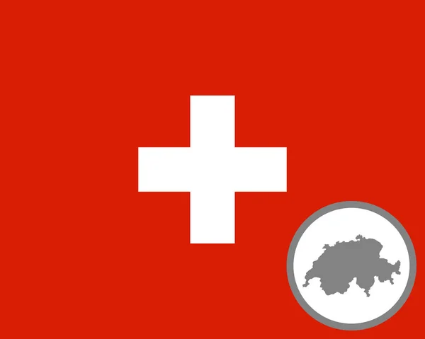 Schweiz flagga och karta — Stock vektor