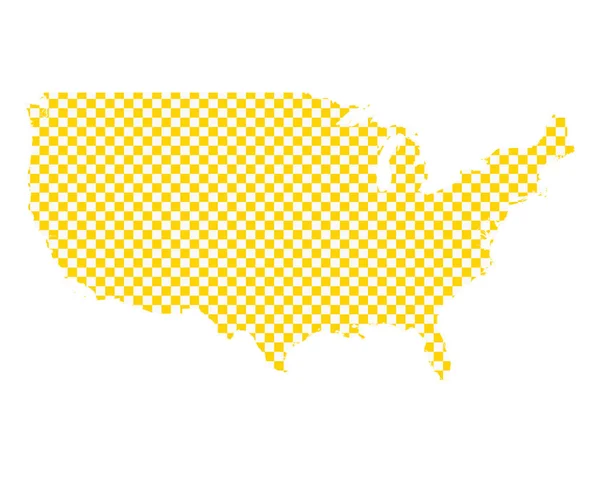 Map of the USA in checkerboard pattern — Stock Vector