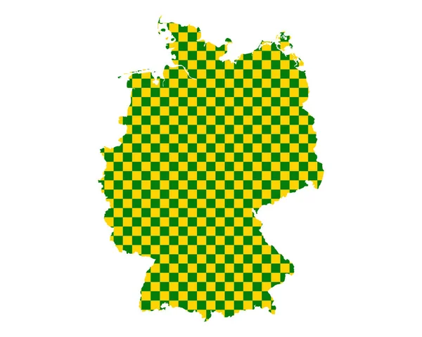 Mappa della Germania nel modello a scacchiera — Vettoriale Stock