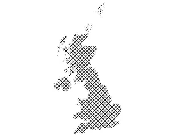 シンプルなクロスステッチのイギリスの地図 — ストックベクタ