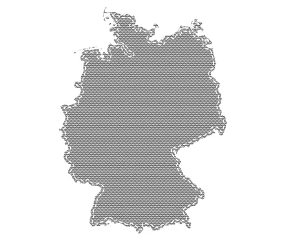 Mapa de Alemania en tela con puntos de sutura — Archivo Imágenes Vectoriales