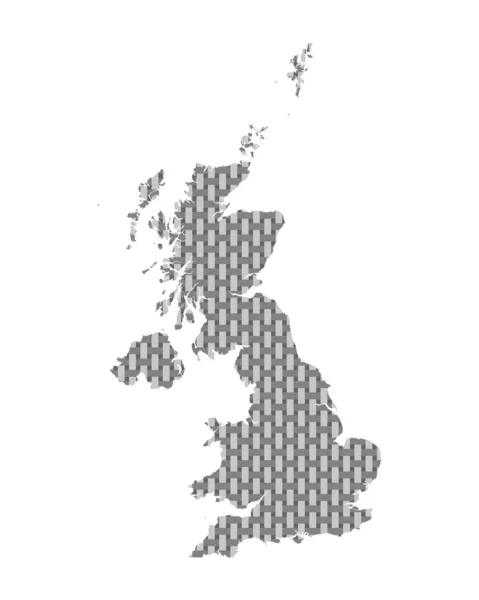 英国の地図粗いメッシュ — ストックベクタ