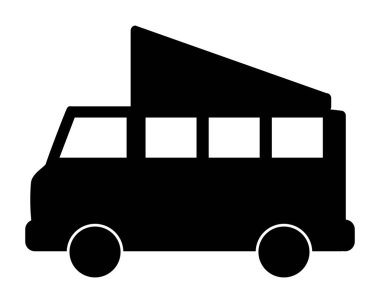 Beyaz arka planda motorlu karavan