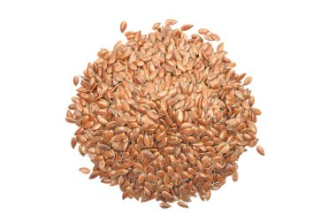 Beyaz arkaplanda keten tohumu