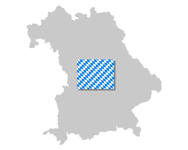 Bavorská vlajka a mapa — Stockový vektor