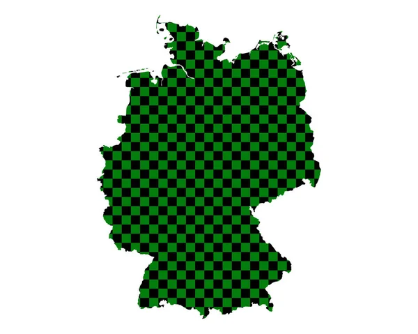 Mapa Německa v šachovnicovém vzoru — Stockový vektor