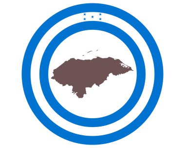 Arkaplanda bayraklı Honduras Haritası