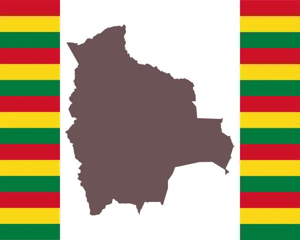 Mapa de Bolivia en el fondo con la bandera — Vector de stock
