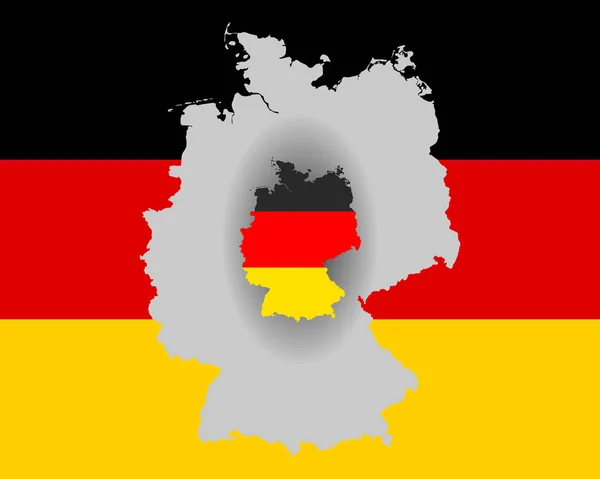Deutsche Fahne und Karte — Stockvektor