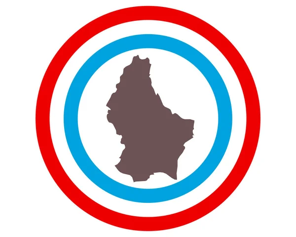 Carte de Luxembourg sur fond avec drapeau — Image vectorielle