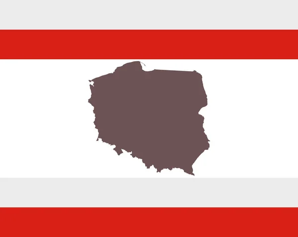 Map of Poland on background with flag — Stock Vector