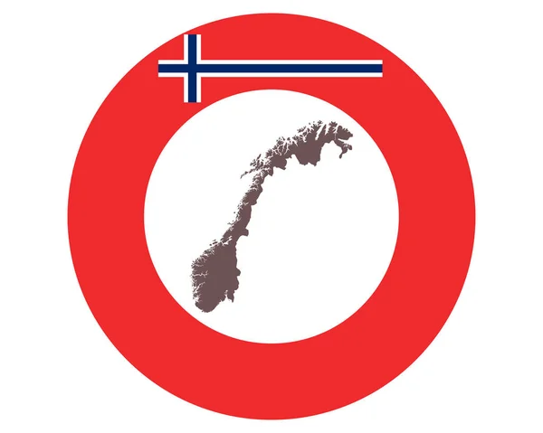깃발을 배경으로 한 노르웨이 지도 — 스톡 벡터