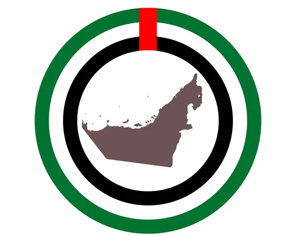 Mapa dos Emirados Árabes Unidos em segundo plano com bandeira — Vetor de Stock