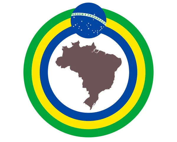 旗を背景にしたブラジル地図 — ストックベクタ