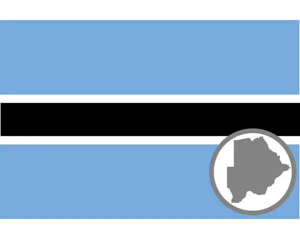 Flag Map Botswana — Stock Vector