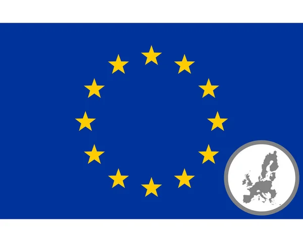 Drapeau Carte Union Européenne — Image vectorielle