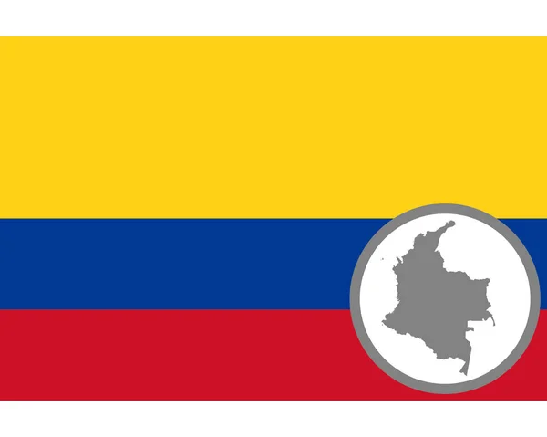 哥伦比亚国旗和地图 — 图库矢量图片