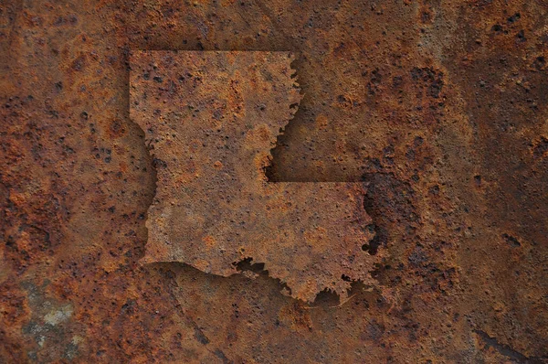 Mapa Louisiana Metal Oxidado —  Fotos de Stock
