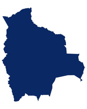 Bolivya haritası mavi renkte