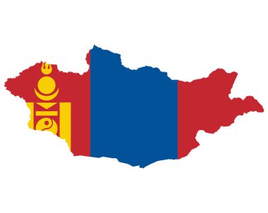 Moğolistan haritasında bayrak