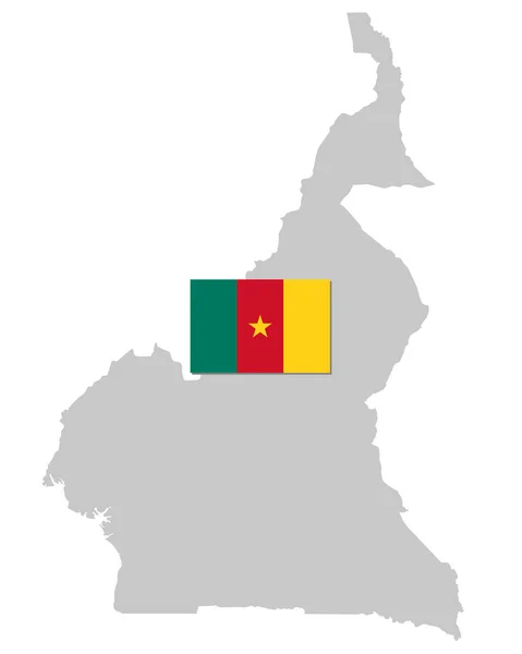 Bandera Mapa Camerún — Vector de stock