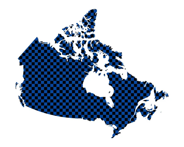 Mapa Canadá Patrón Tablero Ajedrez — Vector de stock