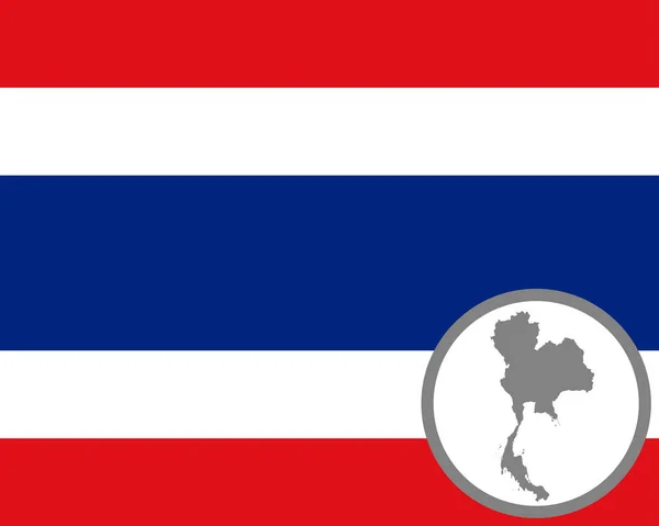 タイ王国の旗と地図 — ストックベクタ