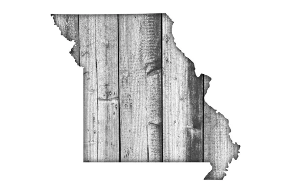 Missouri Térképe Kiszáradt Fán — Stock Fotó