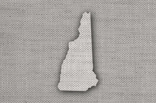 New Hampshire Térképe Régi Vásznon — Stock Fotó