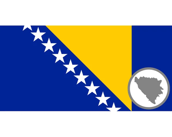 Vlag Kaart Van Bosnië Herzegovina — Stockvector