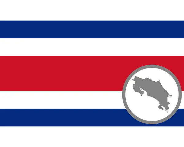 Vlajka Mapa Costa Rica — Stockový vektor