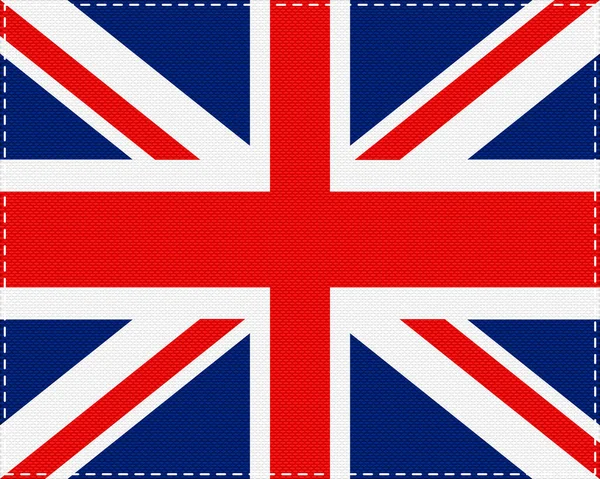 Flagge Großbritanniens Auf Stoff — Stockvektor