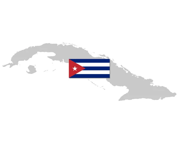 Bandiera Mappa Cuba — Vettoriale Stock