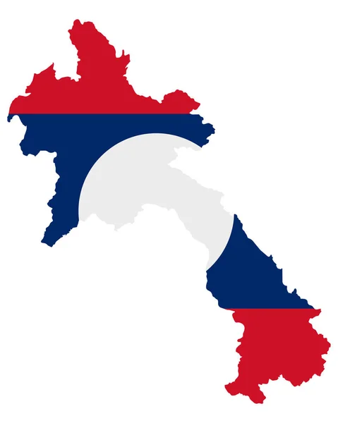 Bandeira Mapa Laos —  Vetores de Stock
