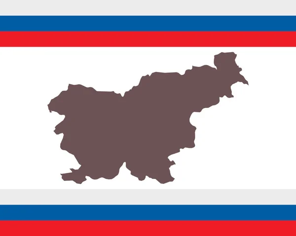 Mapa Eslovenia Segundo Plano Con Bandera — Archivo Imágenes Vectoriales