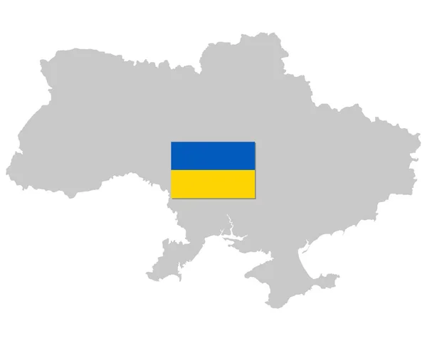 Флаг Карта Украины — стоковый вектор