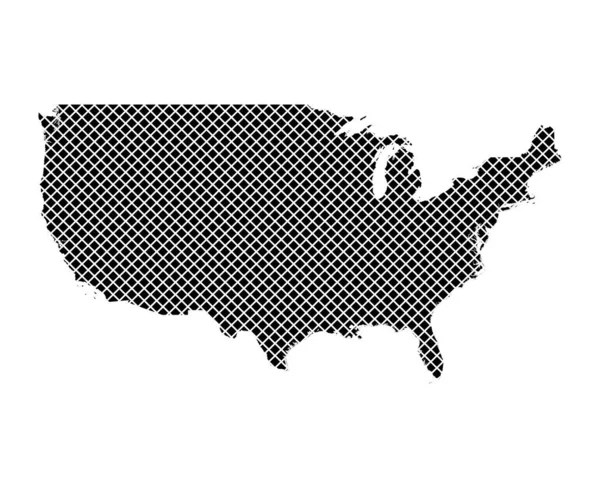 Karte Der Usa Auf Einfachem Kreuzstich — Stockvektor