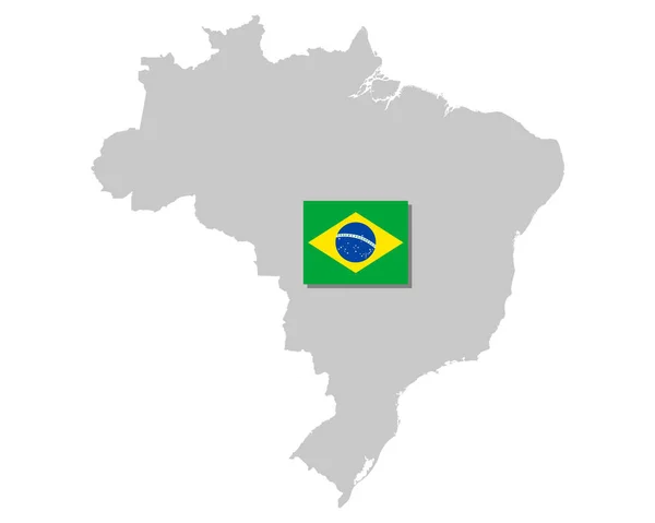 Bandeira Mapa Brasil —  Vetores de Stock