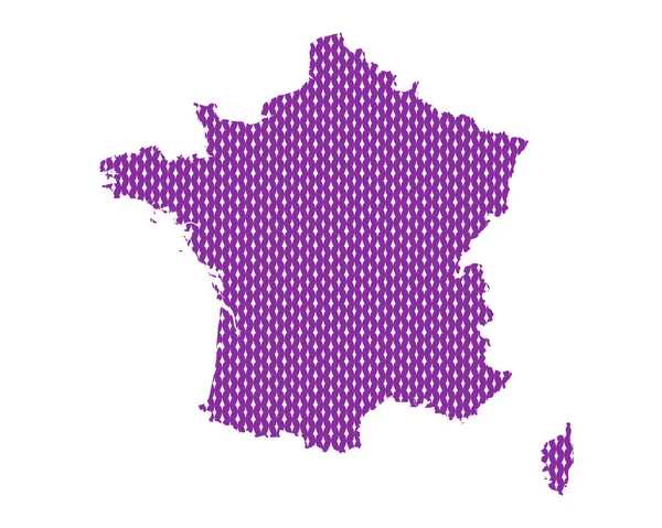 Einfache Landkarte Von Frankreich — Stockvektor