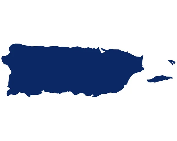 Mappa Porto Rico Colore Blu — Vettoriale Stock