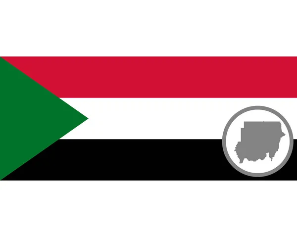 Flag Map Sudan — Stock vektor