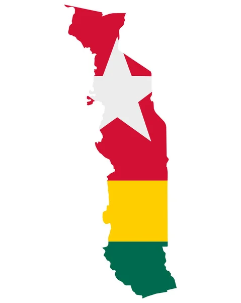 Vlag Kaart Van Togo — Stockvector