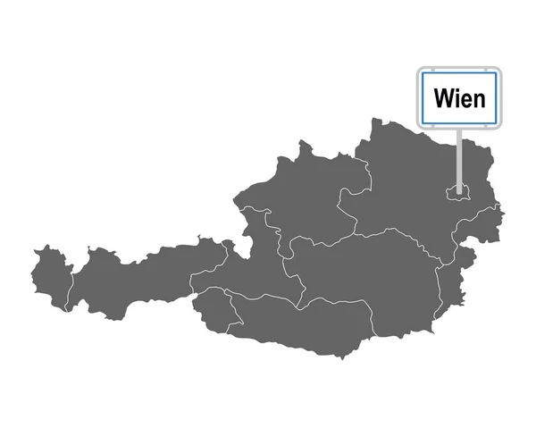 Map Austria Road Sign Vienna — Stock Vector