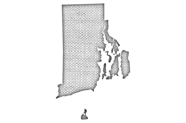 Карта Род Айленду Старому Лляному Полотні — стокове фото