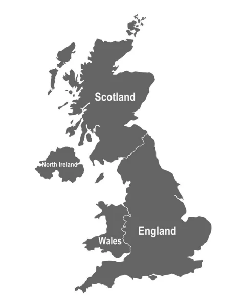 Kurucu Ülkelerle Büyük Britanya Haritası — Stok Vektör