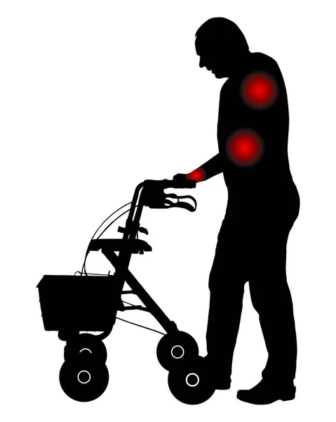 Homme Avec Douleur Articulaire Rouleau — Image vectorielle