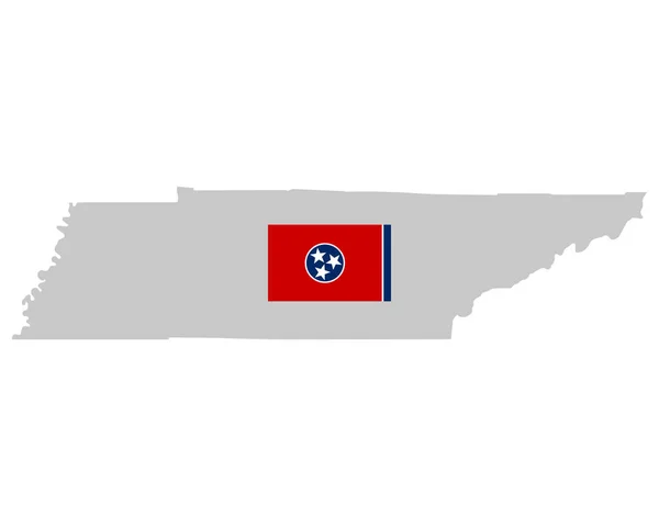Flagga Och Karta Över Tennessee — Stock vektor