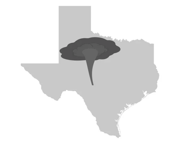 Kaart Van Texas Tornado Symbool — Stockvector