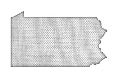 Pennsylvania haritası eski çarşaflar üzerinde